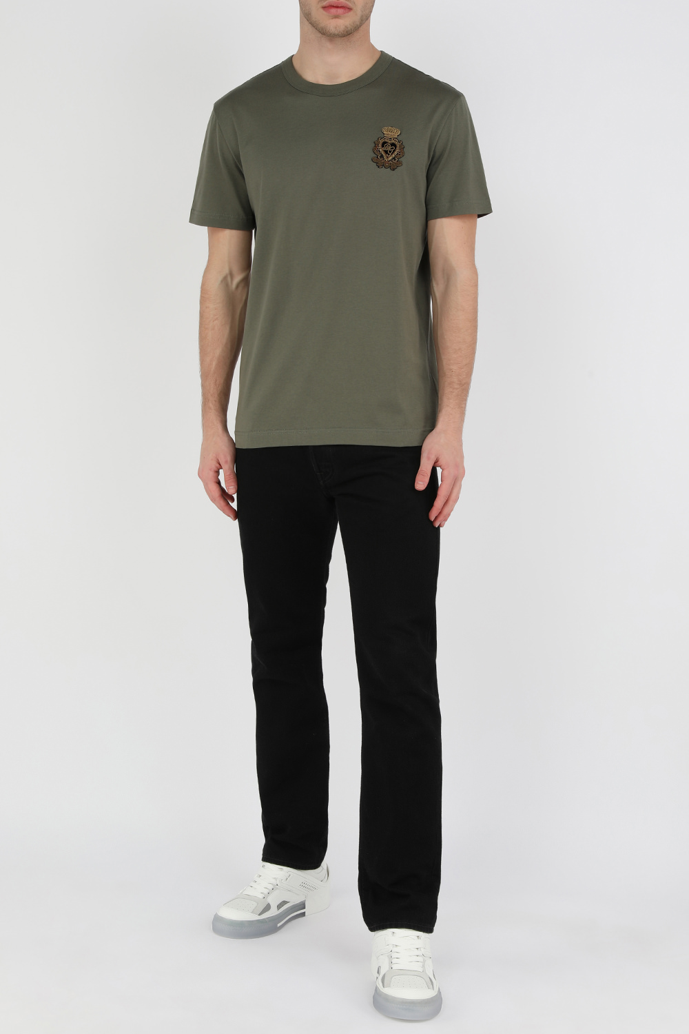 טי-שירט עם פאץ' כתר בגוון ירוק